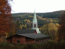 Podzimní pohled na přístavbu + kostel 2